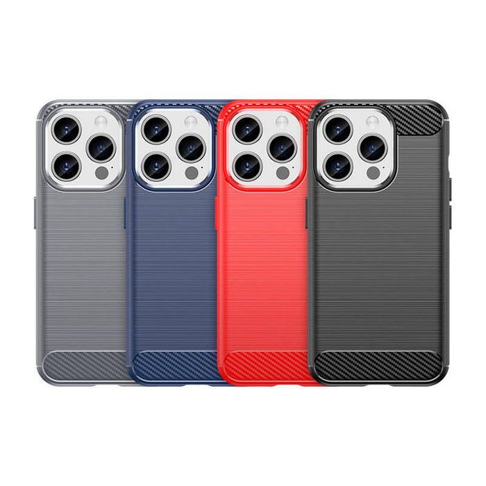 Etui Elastyczne etui wzór karbon do iPhone 15 Pro Carbon Case - czarne Case