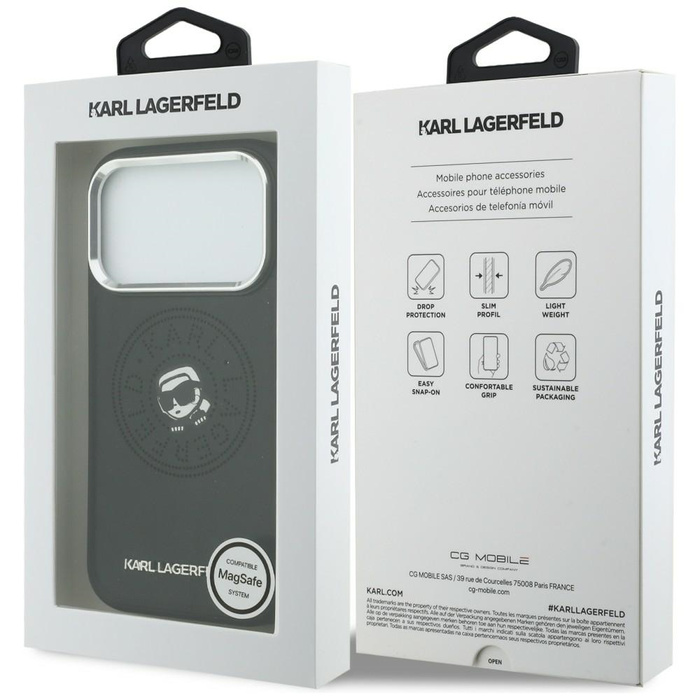 Etui Karl Lagerfeld Point & Karl Sketch  MagSafe do iPhone 17 Pro czarny