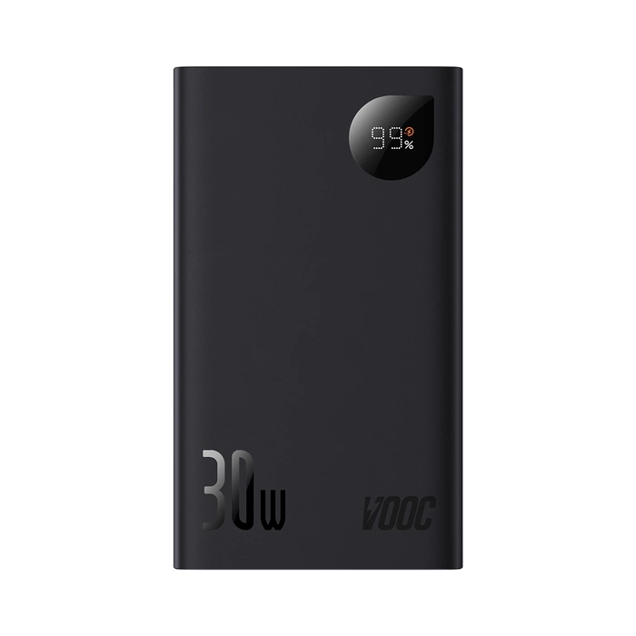 Baseus Adaman2 powerbank z wyświetlaczem cyfrowym 20000mAh 30W 2 x USB / 1x USB Typ C Power Delivery Quick Charge SCP, Oppo Super VOOC czarny (PPAD050101)