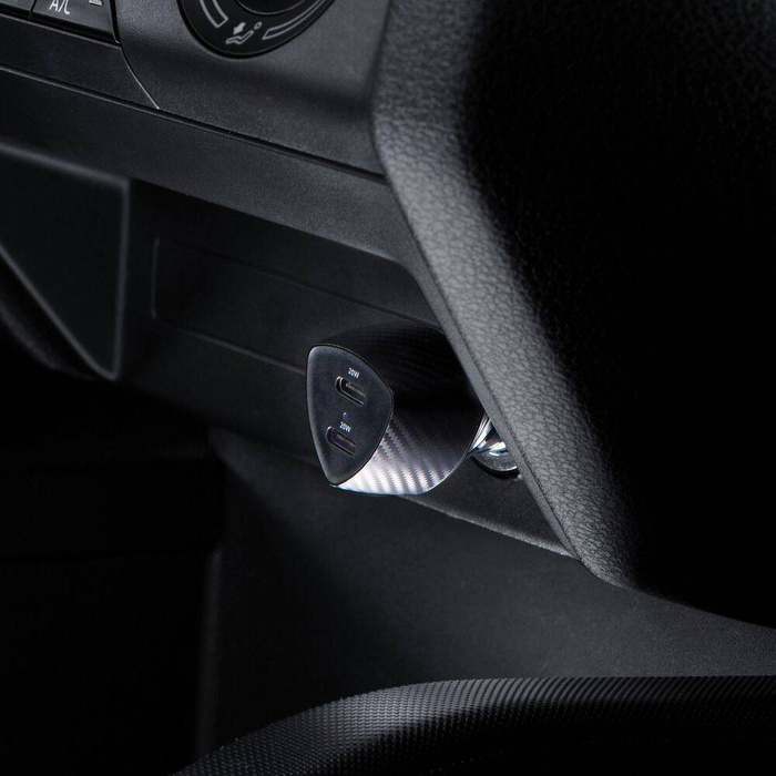 FORCELL F-ENERGY Carbon CC50-2C ładowarka samochodowa 2 x Typ C PD 3A 40W czarna