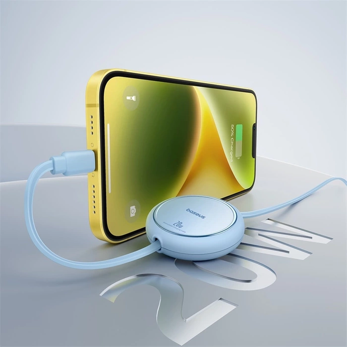 Kabel Baseus Free2Pull zwijany USB-C / Lightning 20W 1m - niebieski