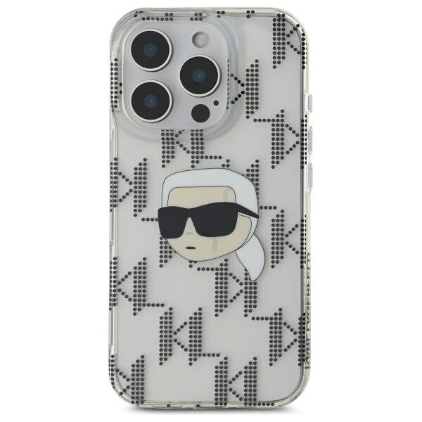 Etui Karl Lagerfeld iPhone 16 Pro 6.3" przezroczysty/transparent hardcase IML Karl Head Electroplated