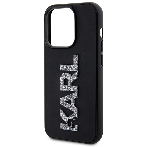 Etui Karl Lagerfeld KLHCP15L3DMBKCK iPhone 15 Pro 6.1" czarny/black hardcase 3D Rubber Glitter Logo Case