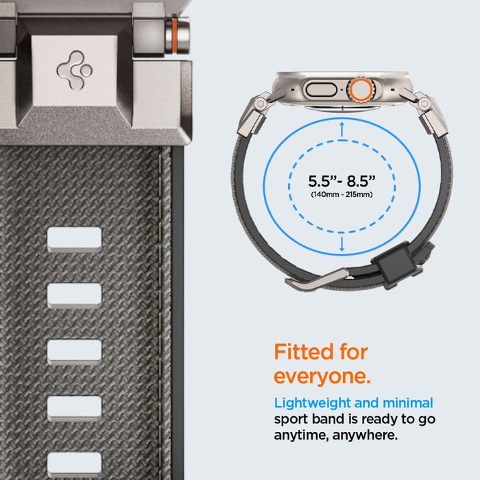 PASEK SPIGEN APPLE WATCH 6 / 7 / 8 / 9 / 10 / SE / ULTRA 1 / 2 (44 / 45 / 46 / 49 MM) DURAPRO ARMOR SZARY