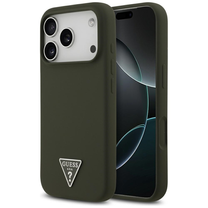 Etui Guess Silicone Triangle Logo        MagSafe do iPhone 17 Pro khaki