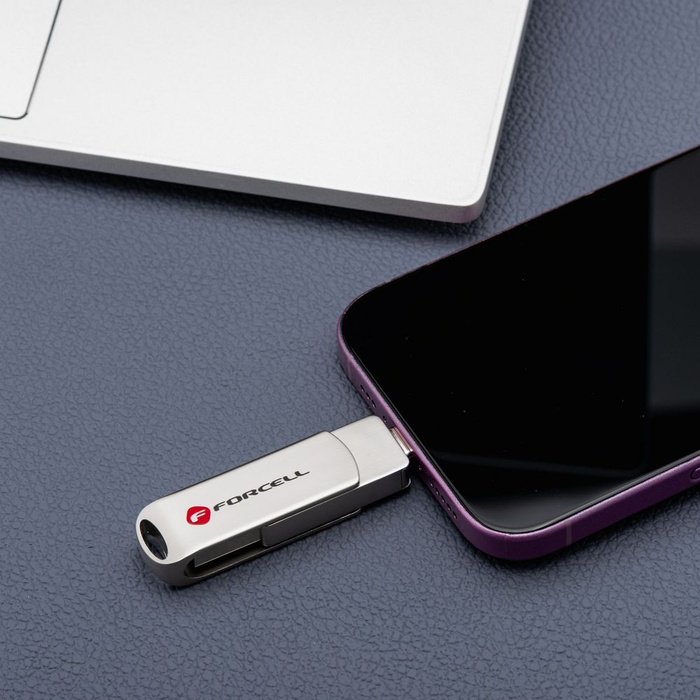 Pendrive 64GB USB 3.2 Gen 1 (USB A) Forcell F-Data Metal srebrny