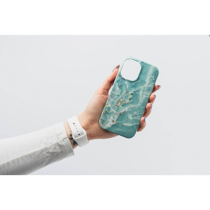 Etui na iPhone 16 PLUS Forcell F-Protect Mirage zgodny z MagSafe Military Drop-Test green marble