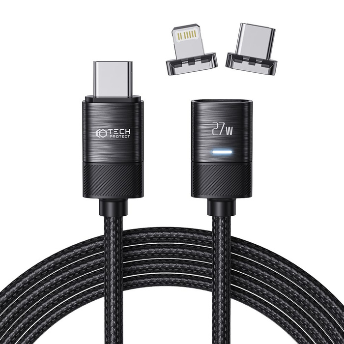 KABEL TECH-PROTECT ULTRABOOST MAGNETIC CABLE LIGHTNING & USB-C PD27W/3A 200CM BLACK