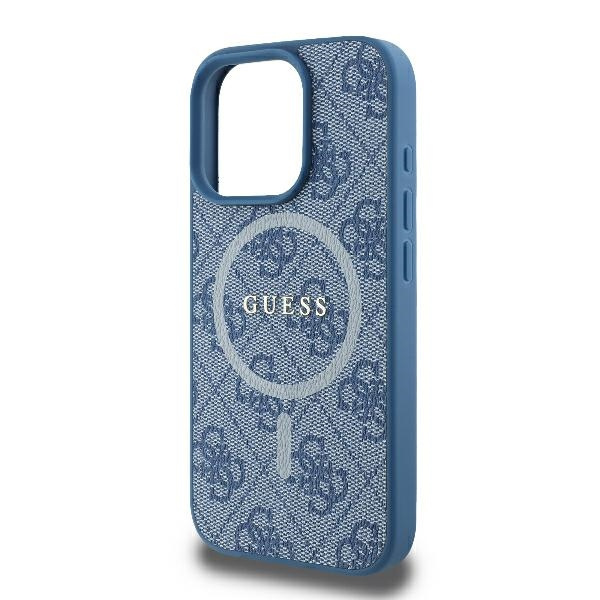 Etui Guess iPhone 16 Pro 6.3" niebieski/blue hardcase 4G Ring Classic Logo MagSafe