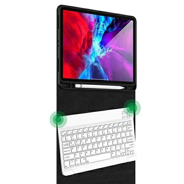 Etui USAMS Apple iPad Pro 11 Winro Z Klawiaturą Biała Klawiatura Cover White Keyboard Zielony Case