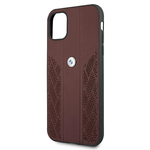 Etui BMW Apple iPhone 11 Leather Curve Perforate Czerwony Hardcase