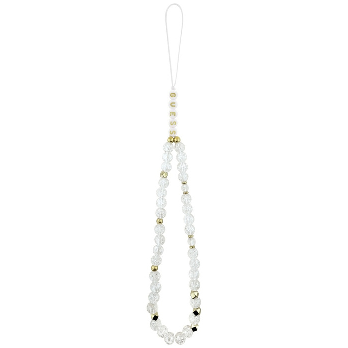 Etui Guess IML Flowers Electro Pearl     Strap MagSafe do iPhone 17 biały