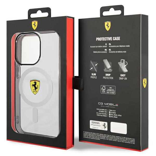 Etui Ferrari FEHMP14XURKT iPhone 14 Pro Max 6.7" przezroczysty/transparent hardcase Outline Magsafe Case