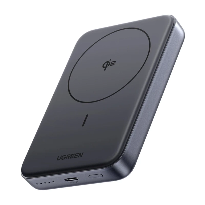 Powerbank magnetyczny 10000mAh Ugreen PB761, Qi2, 30W, Magsafe + kabel USB-C (czarny)