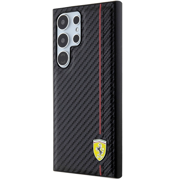 Etui Ferrari FEHCS24LN3DUR Samsung Galaxy S24 Ultra S928 czarny/black hardcase Carbon Printed Line Case