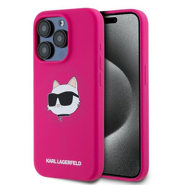 Etui Karl Lagerfeld KLHMP15LSCHPPLF iPhone 15 Pro 6.1" różowy/fuschia hardcase Silicone Choupette Head MagSafe
