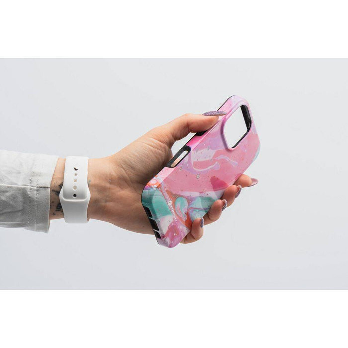 Etui na iPhone 16 Forcell F-Protect Mirage zgodny z MagSafe Military Drop-Test pink marble