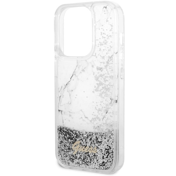 Etui Guess GUHCP14LLCSGSGH iPhone 14 Pro 6.1" biały/white hardcase Liquid Glitter Marble Case