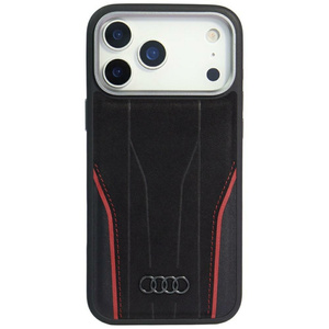 Etui Audi R8 Genuine Leather MagSafe do  iPhone 17 Pro Max czarno-czerwony