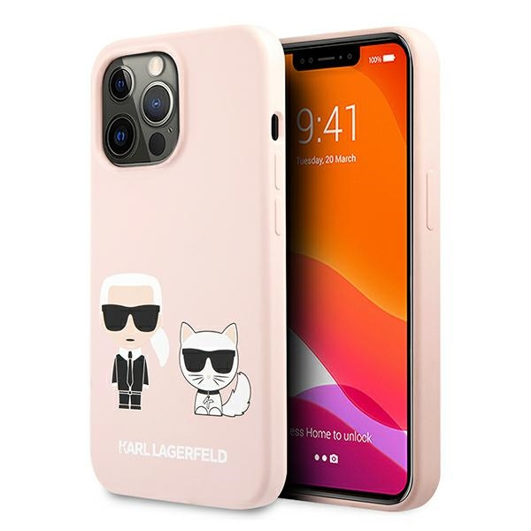 Etui KARL LAGERFELD Apple iPhone 13 13 Pro Silicone Karl & Choupette Jasnoróżowy Hardcase
