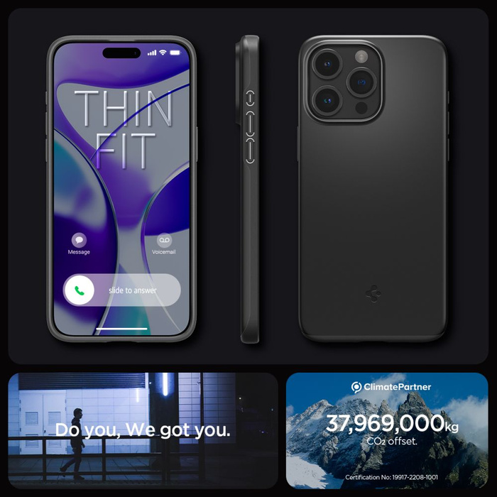Etui iPhone 15 Pro Max Spigen Thin Fit Black Case