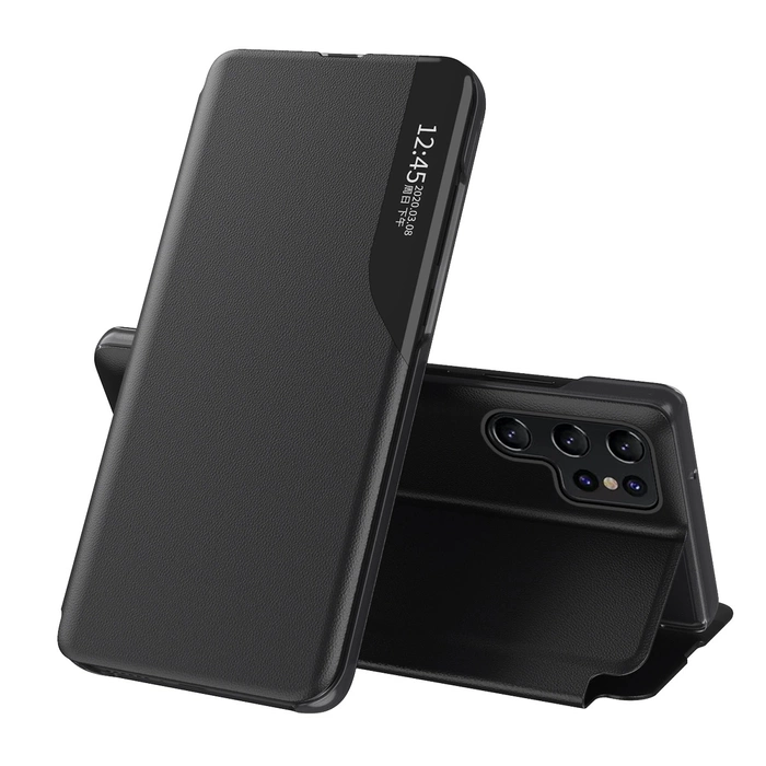 Etui Eco Leather View Case do Samsung Galaxy S24 Ultra z klapką - czarne