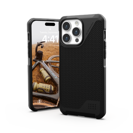 Etui UAG Metropolis LT Magsafe - obudowa ochronna do iPhone 15 Pro Max kompatybilna z MagSafe (kevlar black) Case