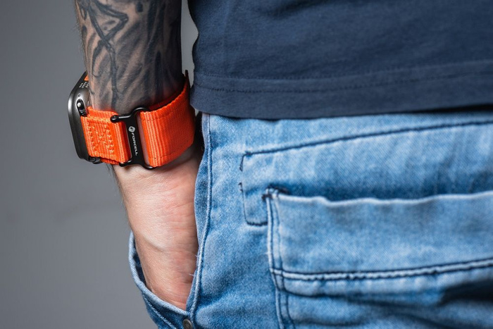 Pasek do Apple Watch Forcell F-Design FA05 rzep nylon 38 / 40 / 41 mm pomarańczowy