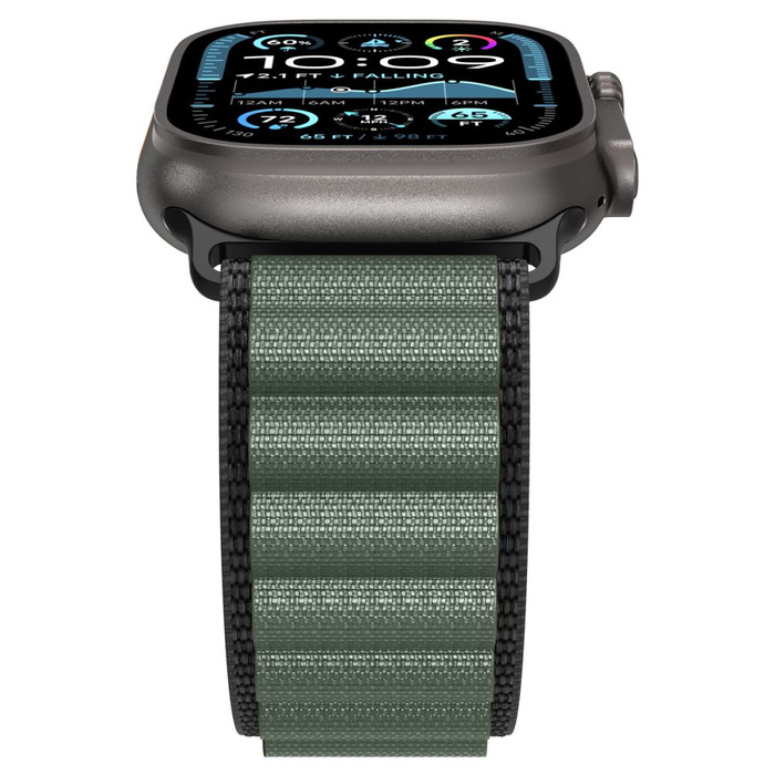 PASEK SPIGEN WBF1 BAND APPLE WATCH 6 / 7 / 8 / 9 / 10 / SE / ULTRA 1 / 2 (44 / 45 / 46 / 49 MM) BLACK/GREEN