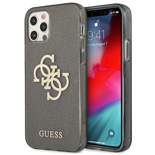 Etui GUESS Apple iPhone 12 Pro Max Glitter 4G Big Logo Czarny Hardcase
