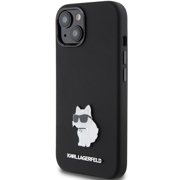 Etui Karl Lagerfeld KLHCP15MSMHCNPK iPhone 15 Plus 6.7" czarny/black Silicone Choupette Metal Pin Case