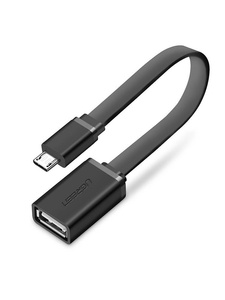 Ugreen kabel adapter przejściówka OTG USB (żeński) - micro USB (męski) 12 cm USB 2.0 480 Mbps czarny (US133 10396)