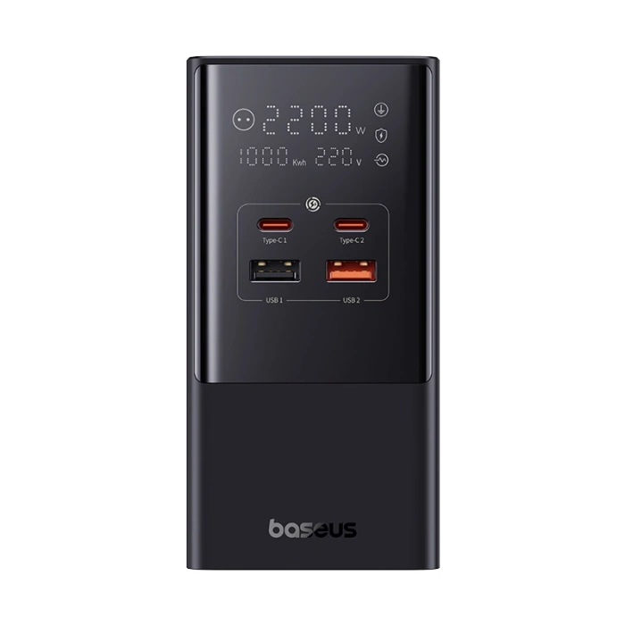 Stacja ładująca Baseus PowerCombo Tower 100W 2 x EU + 2 x USB-A + 2 x USB-C 1,5m - czarna