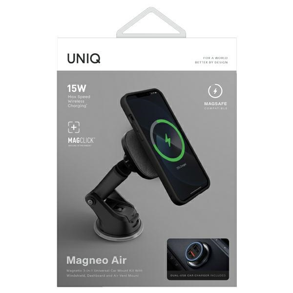 Uniq magnetyczny uchwyt sam Magneo z ład. indukcyjnym 3w1 Car dash & Vent Mount szary/grey