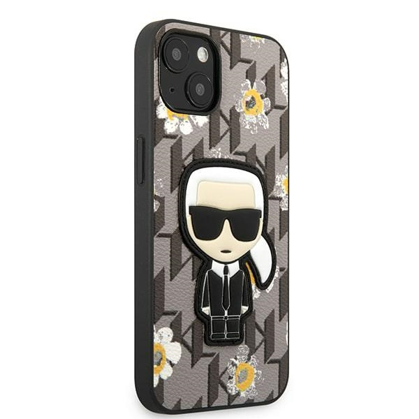 Etui KARL LAGERFELD Apple iPhone 13 Mini Flower Ikonik Karl Szary Case