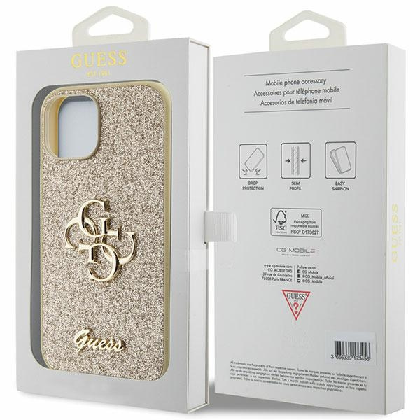 Etui Guess GUHCP15MHG4SGD iPhone 15 Plus 6.7" złoty/gold hardcase Glitter Script Big 4G Case