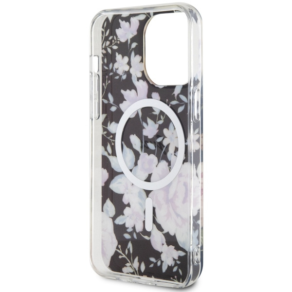 Etui Guess GUHMP14XHCFWSK iPhone 14 Pro Max 6.7" czarny/black hardcase Flower MagSafe Case