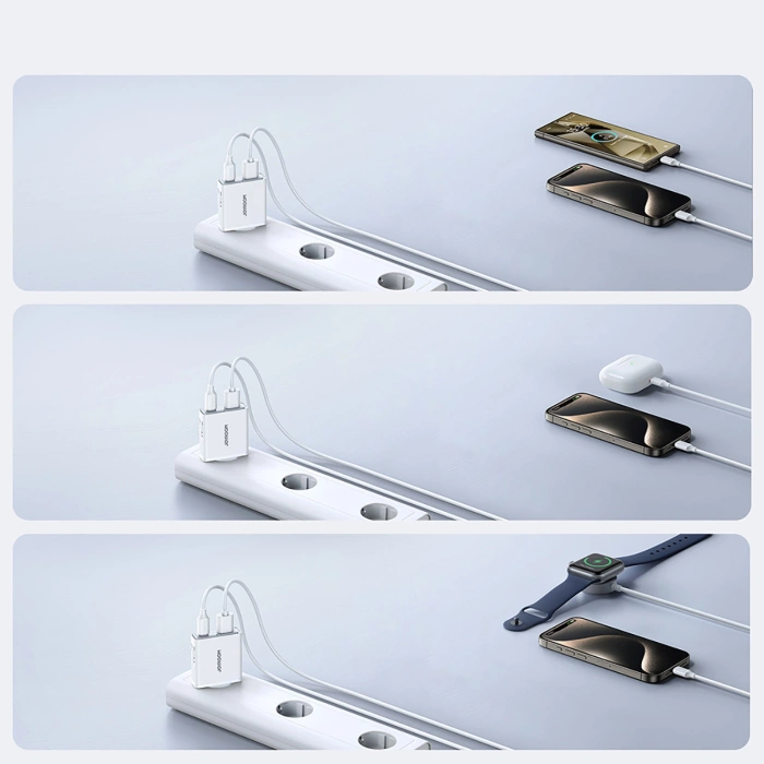 Ładowarka sieciowa Joyroom JR-TCF14 20W USB-A USB-C supercienka - biała