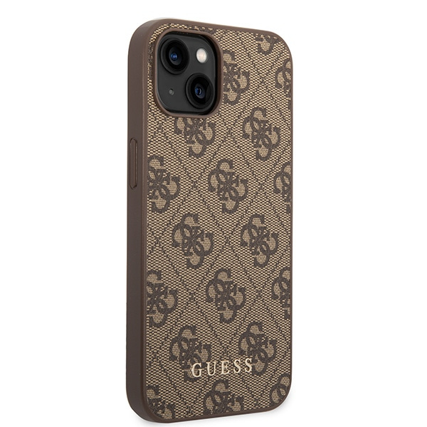 Etui Guess GUHCP15MG4GFBR iPhone 15 Plus 6.7" brązowy/brown hard case 4G Metal Gold Logo Case