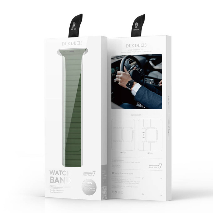 Magnetyczny pasek Apple Watch SE, 8, 7, 6, 5, 4, 3, 2, 1 (41, 40, 38 mm) Dux Ducis Strap (LD Version) - zielony