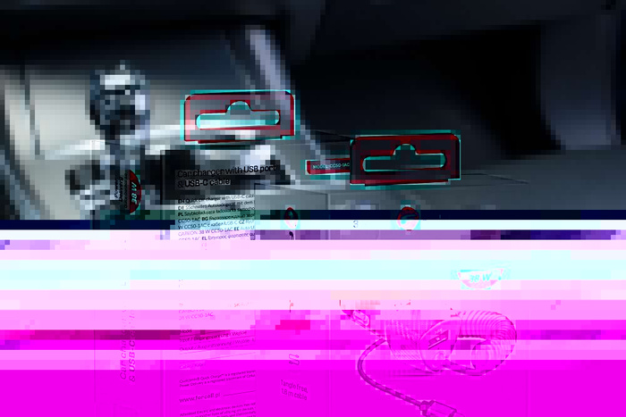 Ładowarka samochodowa Forcell F-Energy Carbon USB A QC3.0 PD 3A 38W z kablem USB C CC50-1AC czarna