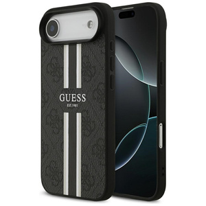 Etui Guess 4G Printed Stripes MagSafe do iPhone 17 Air czarny