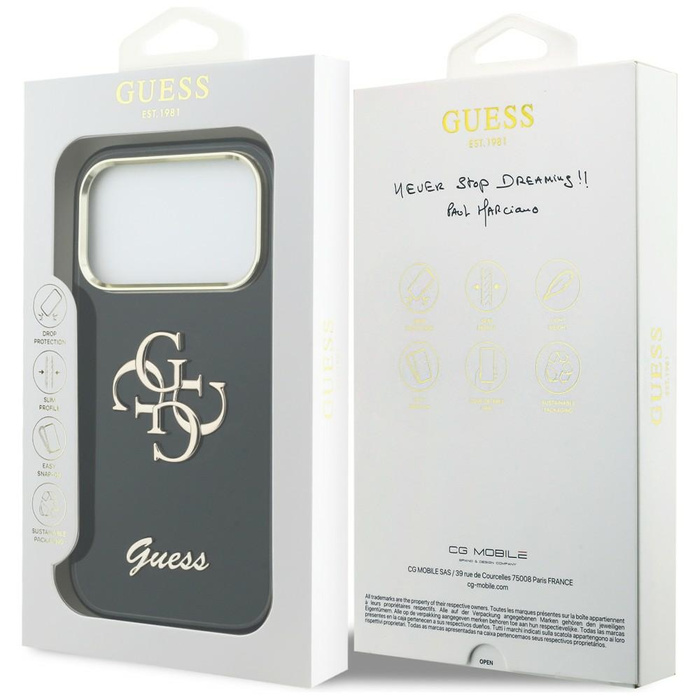 Etui Guess IML 4G Script Metal do iPhone 17 Pro czarny