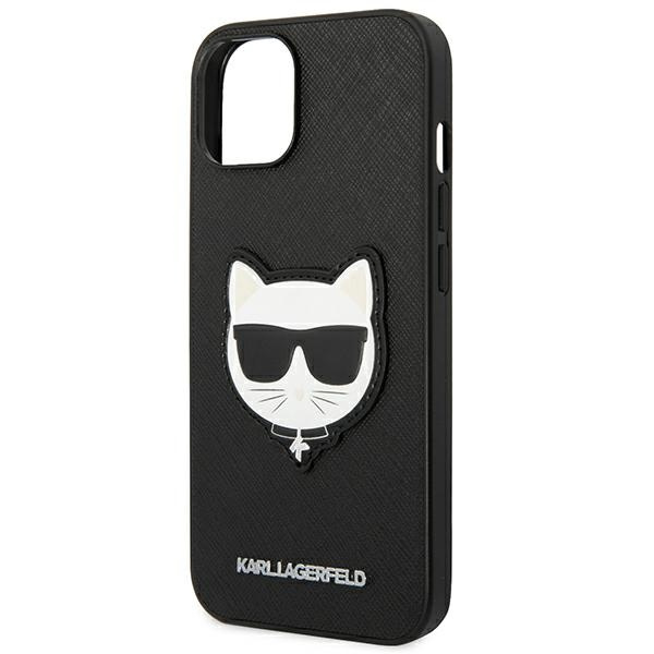 Etui KARL LAGERFELD Apple iPhone 14 Plus Saffiano Choupette Head Patch Czarny Hardcase