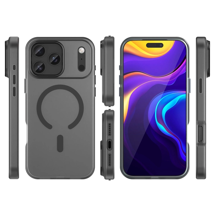 Etui Magnetic iPhone 17 Pro Max Abrasive MagSafe Matowe Czarne