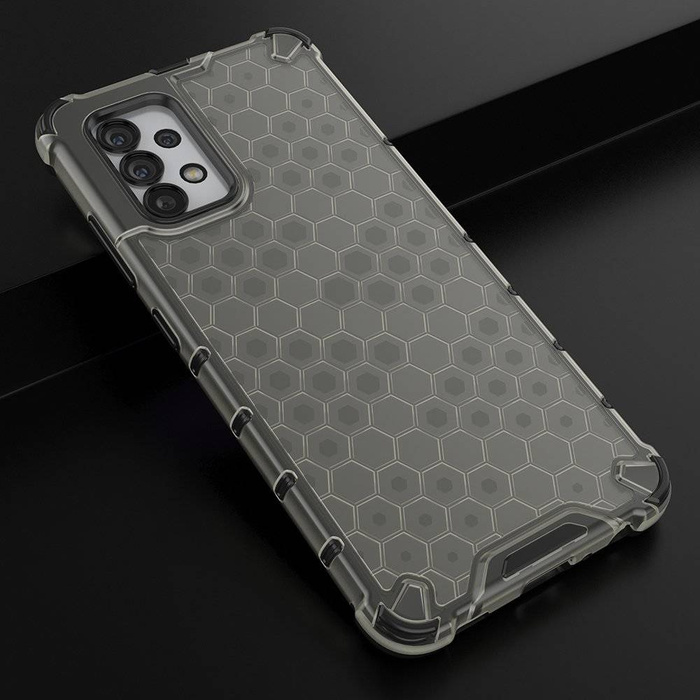 Honeycomb etui pancerny pokrowiec z żelową ramką Samsung Galaxy A03s (166,5) czarny