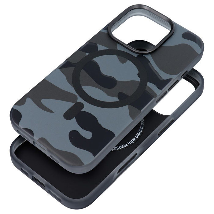 Etui na iPhone 16 PLUS Forcell F-Protect Levels Dual Layer 4D technology zgodny z MagSafe Military Drop-Test black camo