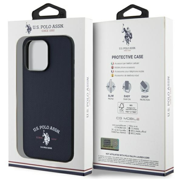 US Polo USHCP15XPARV iPhone 15 Pro Max    6,7" granatowy/navy Printed DH Logo