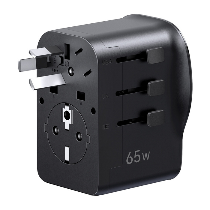 Uniwersalny adapter podróżny / ładowarka sieciowa Ugreen S550, 65W, 2x USB-C, 1x USB-A