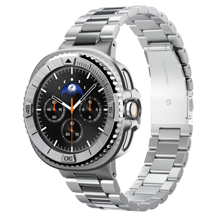 ETUI SPIGEN SAMSUNG GALAXY WATCH 8 CLASSIC (46 MM) BEZEL TUNE PRO PILOT SILVER